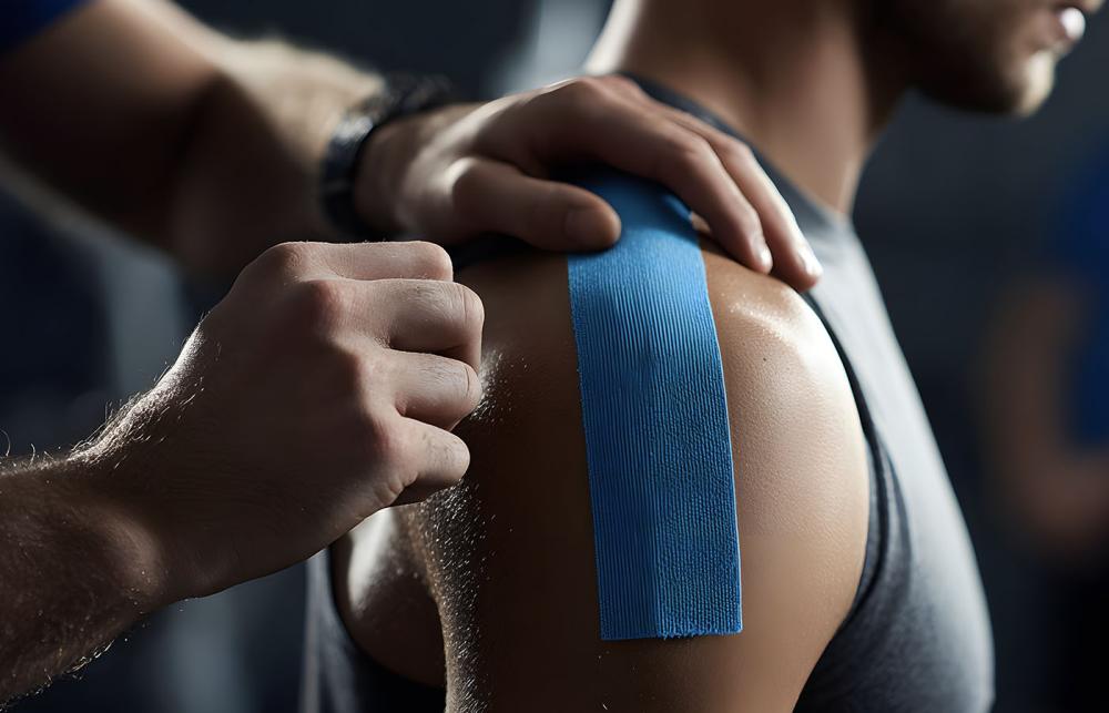 Kinesiology Tape on Shoulder