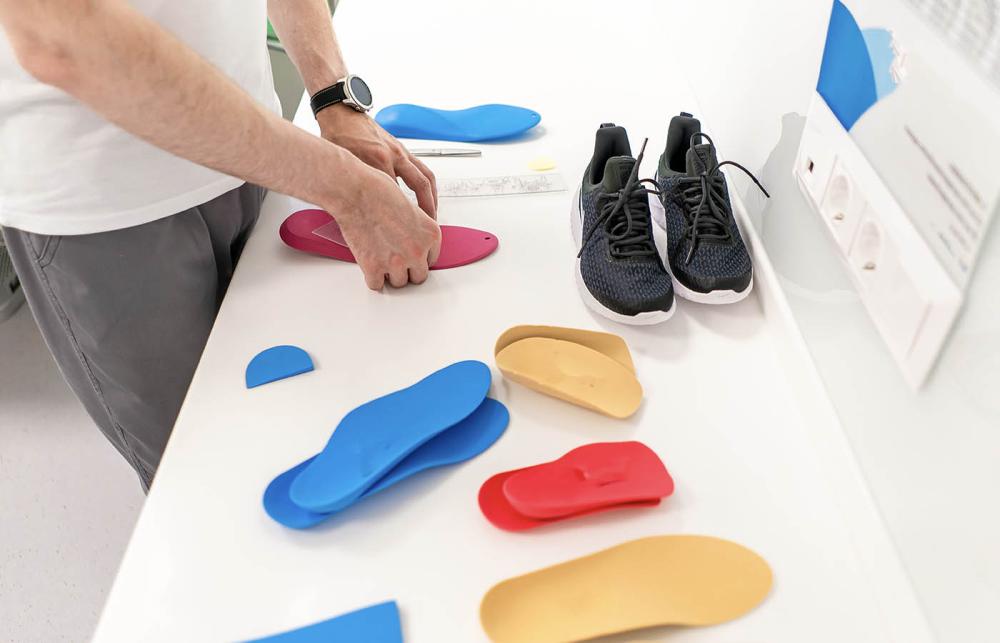 Orthotic insoles on display
