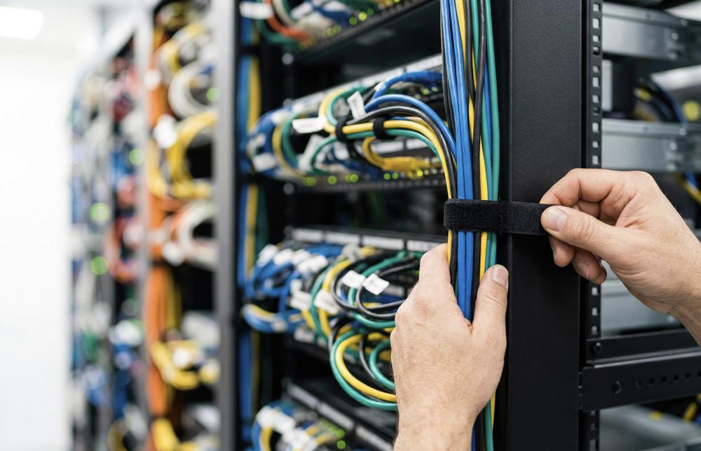 Cable management with hook & loop