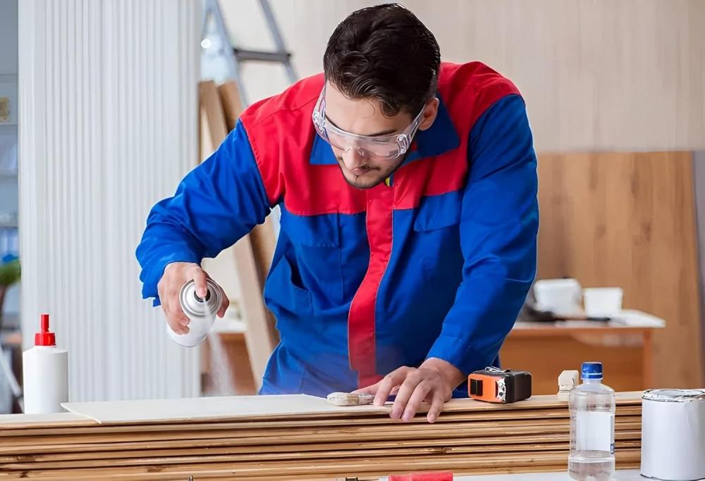Using spray adhesive