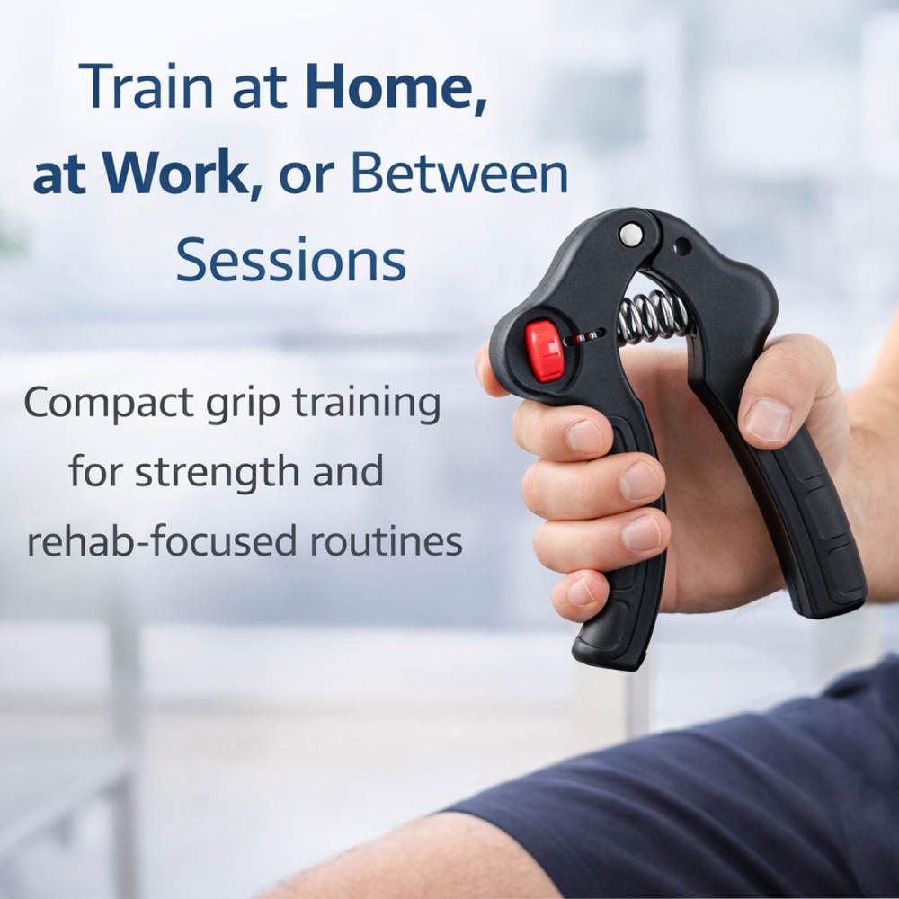 Adjustable hand exerciser with ergonomic handles and spring resistance mechanism
