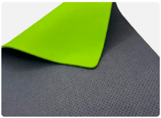 Green and grey top cover material sample for orthotics