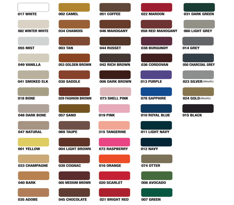 Shoe Colour Chart