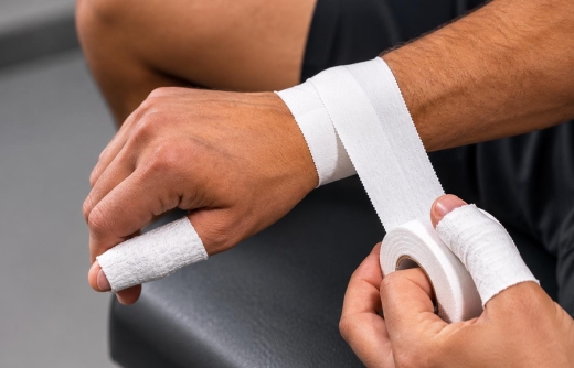 Zinc Oxide Tape on Wrist