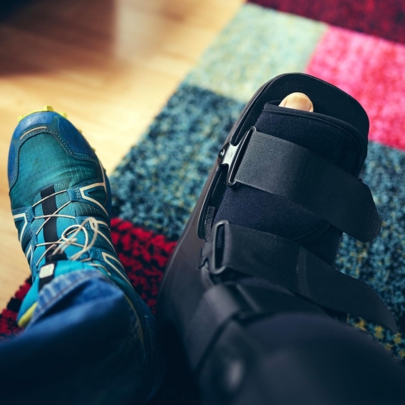 Protective boot and ankle support used during lower limb recovery