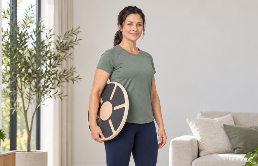 Emma with balance board