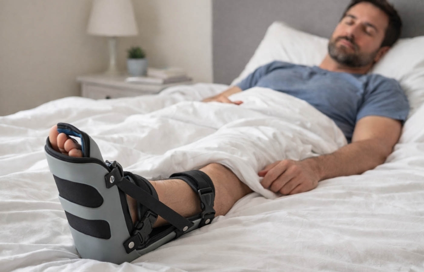 Wearing Night Splint in Bed