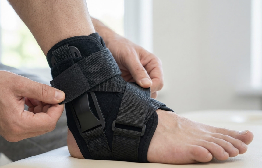 Ankle Brace being worn