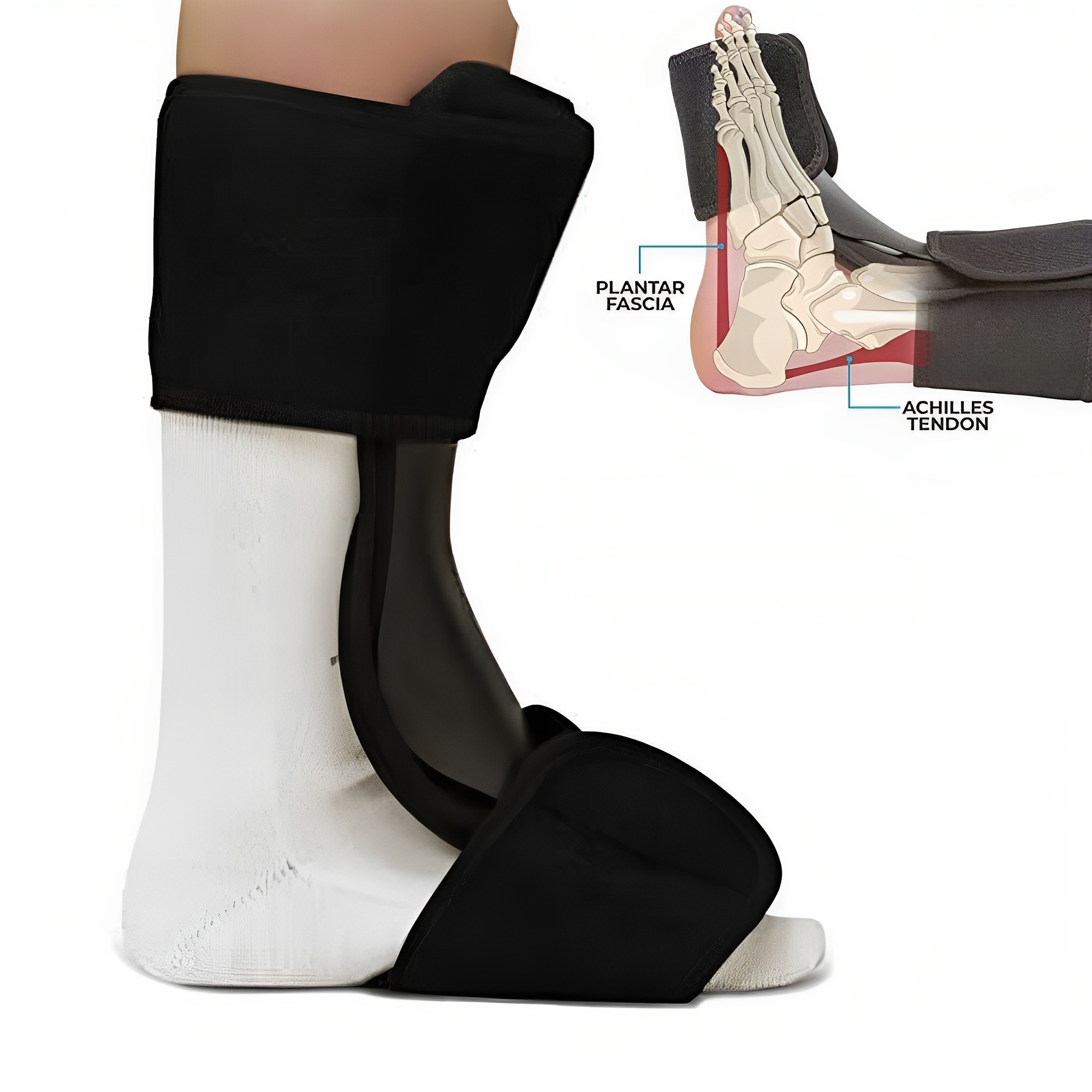 Night Splints help with the treatment of plantar fasciitis and Achilles  tendonitis.