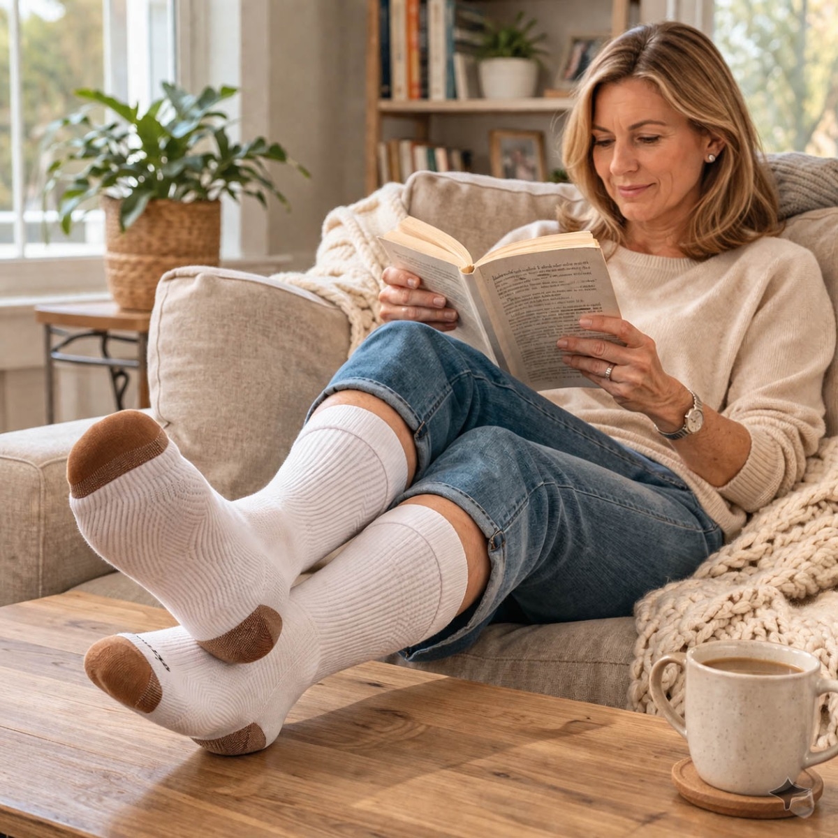 Lady wearing the socks