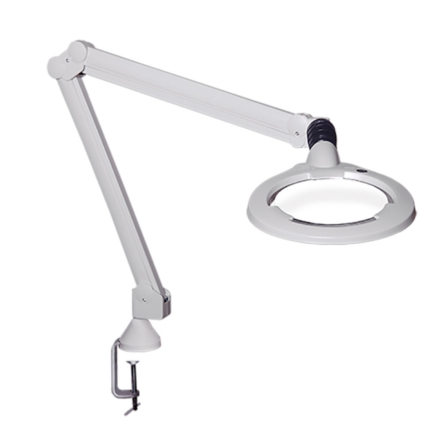 Luxo Circus magnifying lamp 5 Diopter, white, with clamp