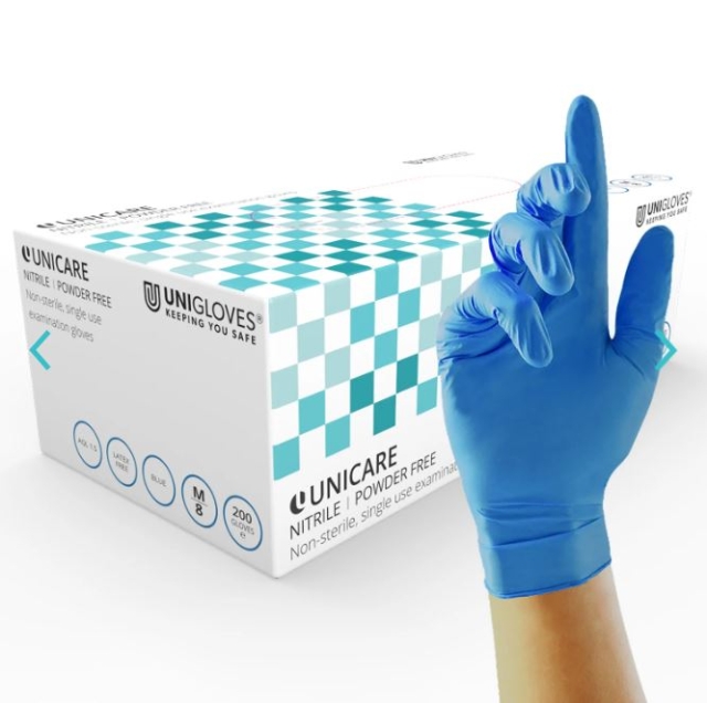 Nitrile Examination Gloves - Pack of 200, Blue, Medical Grade, Lightweight
