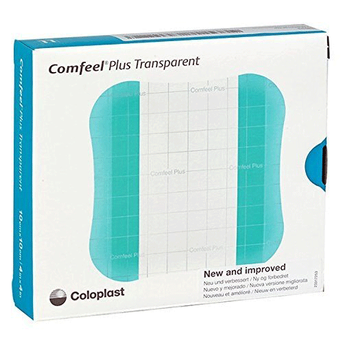 Comfeel Plus Transparent Hydrocolloid dressing for no-to-low exuding wounds - pack of 10