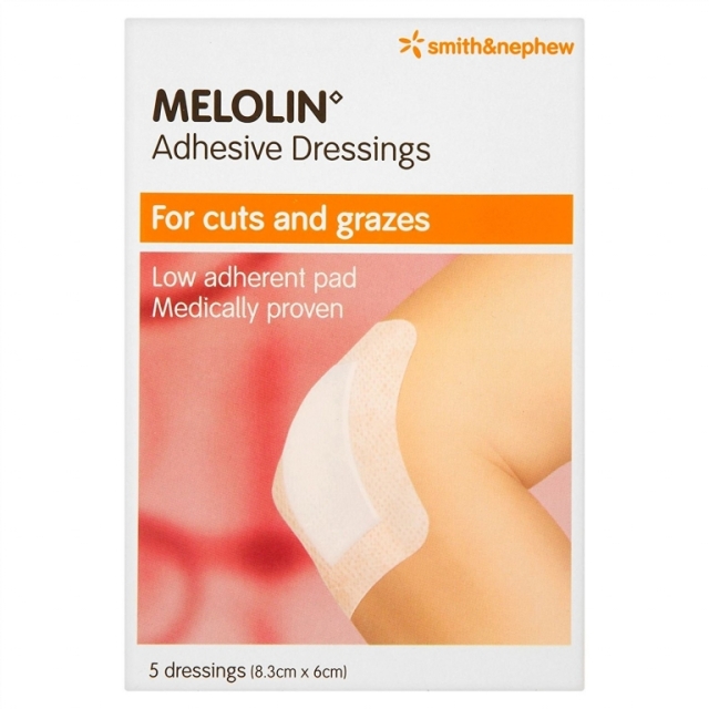 Melolin Adhesive Dressings 8.3cm x 6cm - Pack of 5