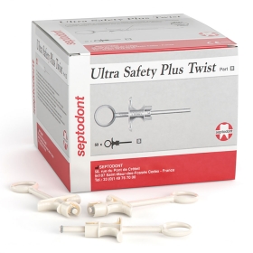Ultra Safety Plus Twist 27g Long. Protection from needle stick injuries.