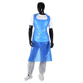 Disposable Polythene (PVC) Aprons on a Roll - Blue (200)