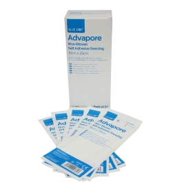 Advapore Fabric Non-Woven Adhesive Wound Dressing 10cm x 25cm