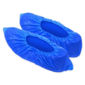 Plastic Blue Overshoes. Water resistant for clinical use, industrial, domestic. Soft lightweight Polythene