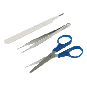 Susol Wound Debriment Kit. Sterile pack for wound debriment proceduire consisting of three instruments.