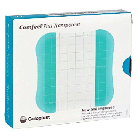 Comfeel Plus Transparent Hydrocolloid dressing for no-to-low exuding wounds - pack of 10