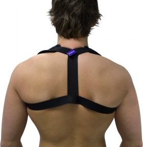 Bodytonix Postural Support with Adjustable Buckle Straps - Figure 8 strap limits shoulder movement for postural stability - back view