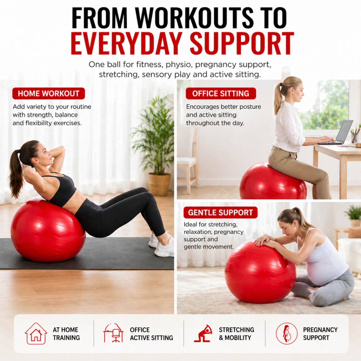 Exercise ball - multi-use