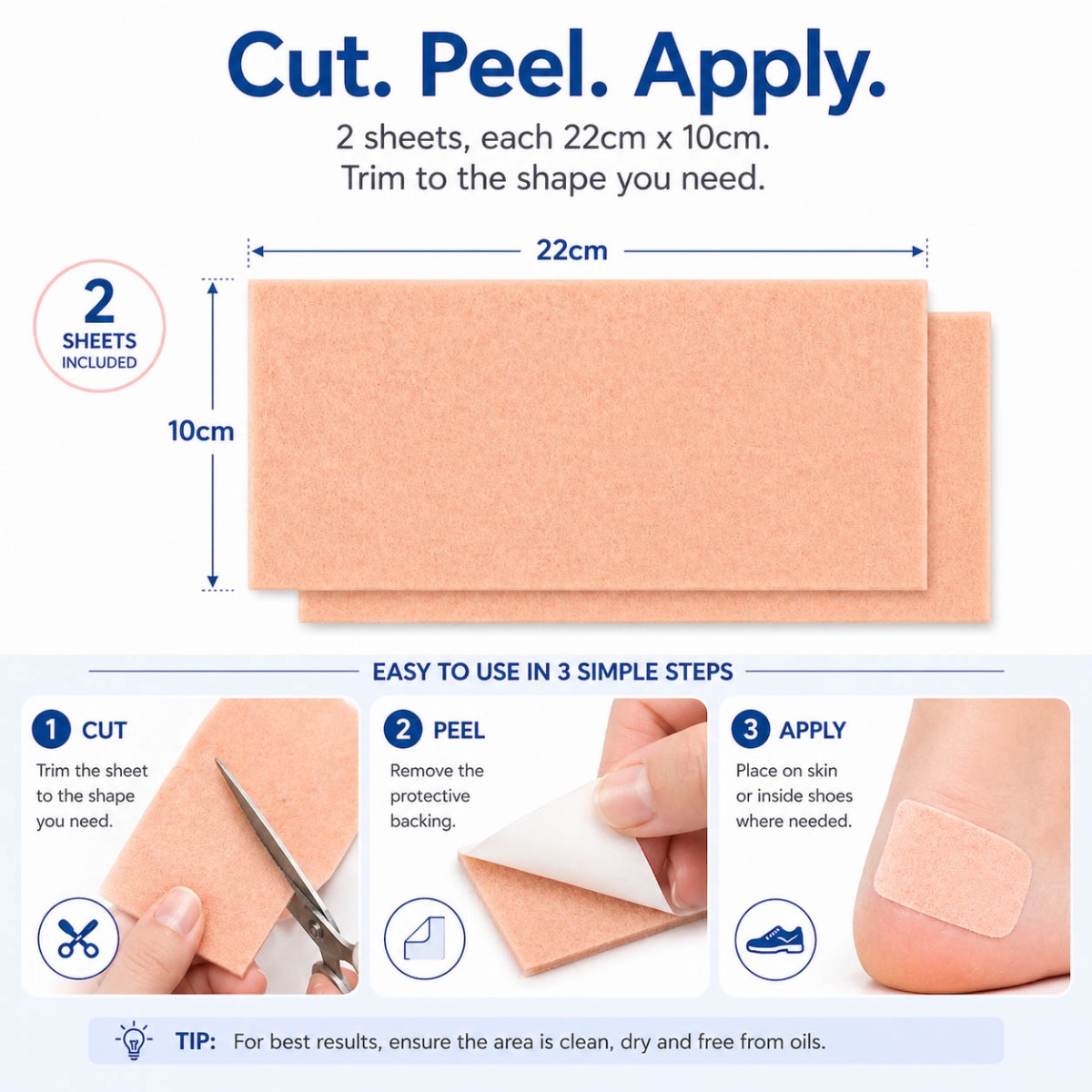 Fleecy Web Chiropody Felt sheets