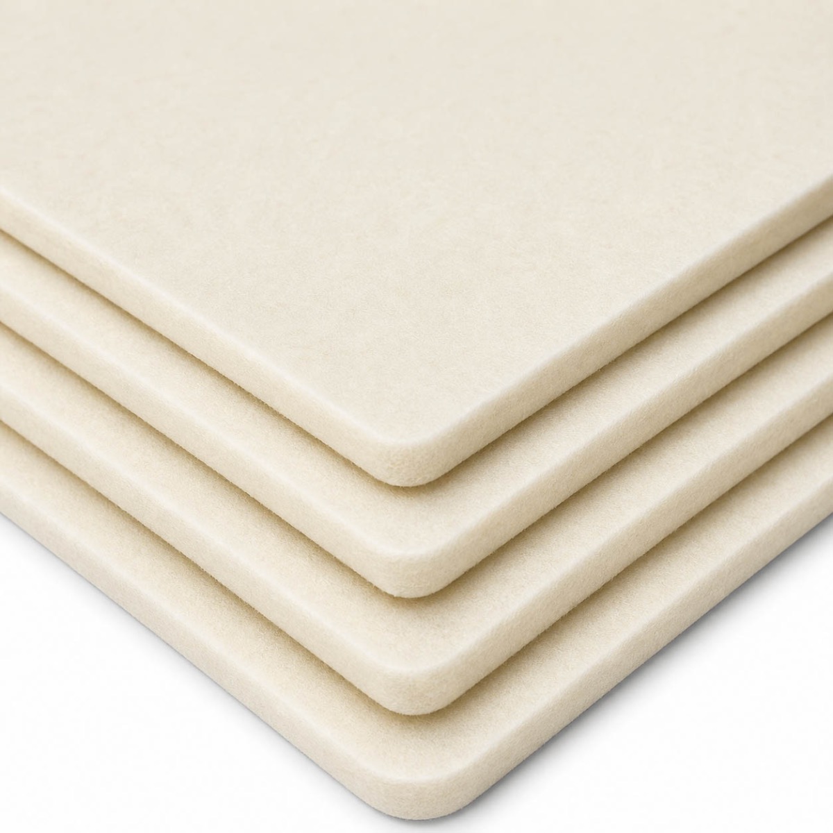 Semi compressed adhesive chiropody felt sheets stacked together