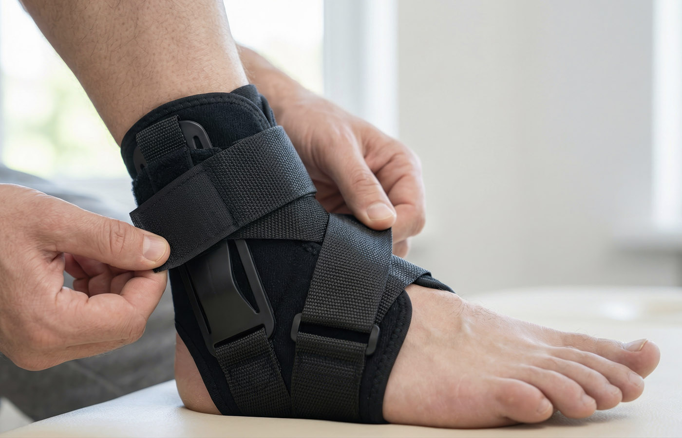 Ankle Brace being worn